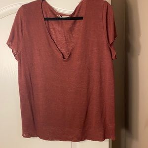 Distressed v-neck